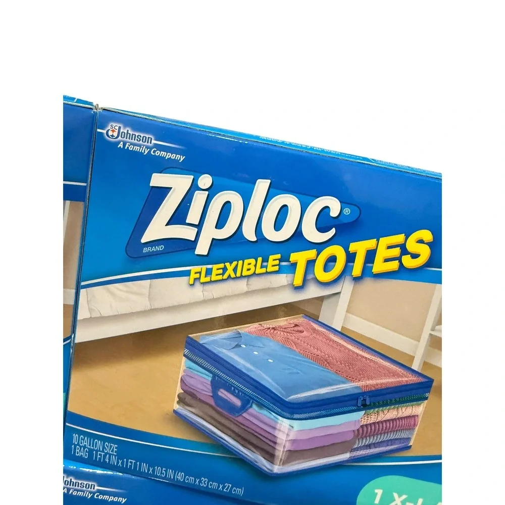 4 Boxes Ziploc XL Flexible Storage Totes 10 Gallon Extra Large Heavy Duty New